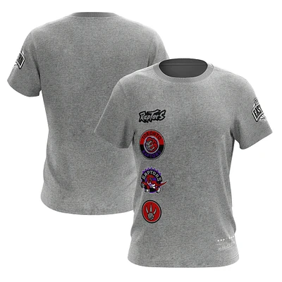 T-shirt de la collection Toronto Raptors Mitchell & Ness gris chiné pour homme