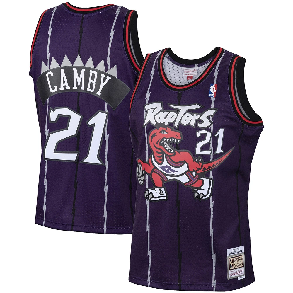 Men's Mitchell & Ness Marcus Camby Purple Toronto Raptors 1998/99 Hardwood Classics Swingman Jersey