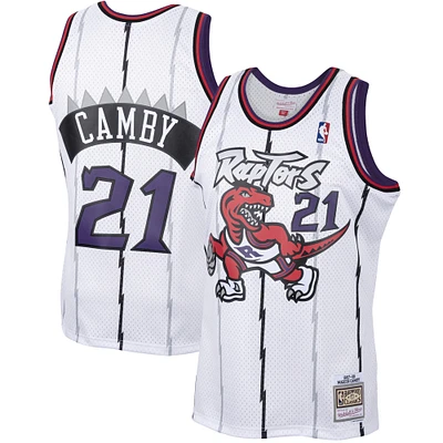 Maillot Homme Mitchell & Ness Marcus Camby Blanc Toronto Raptors Hardwood Classics 1997 Swingman