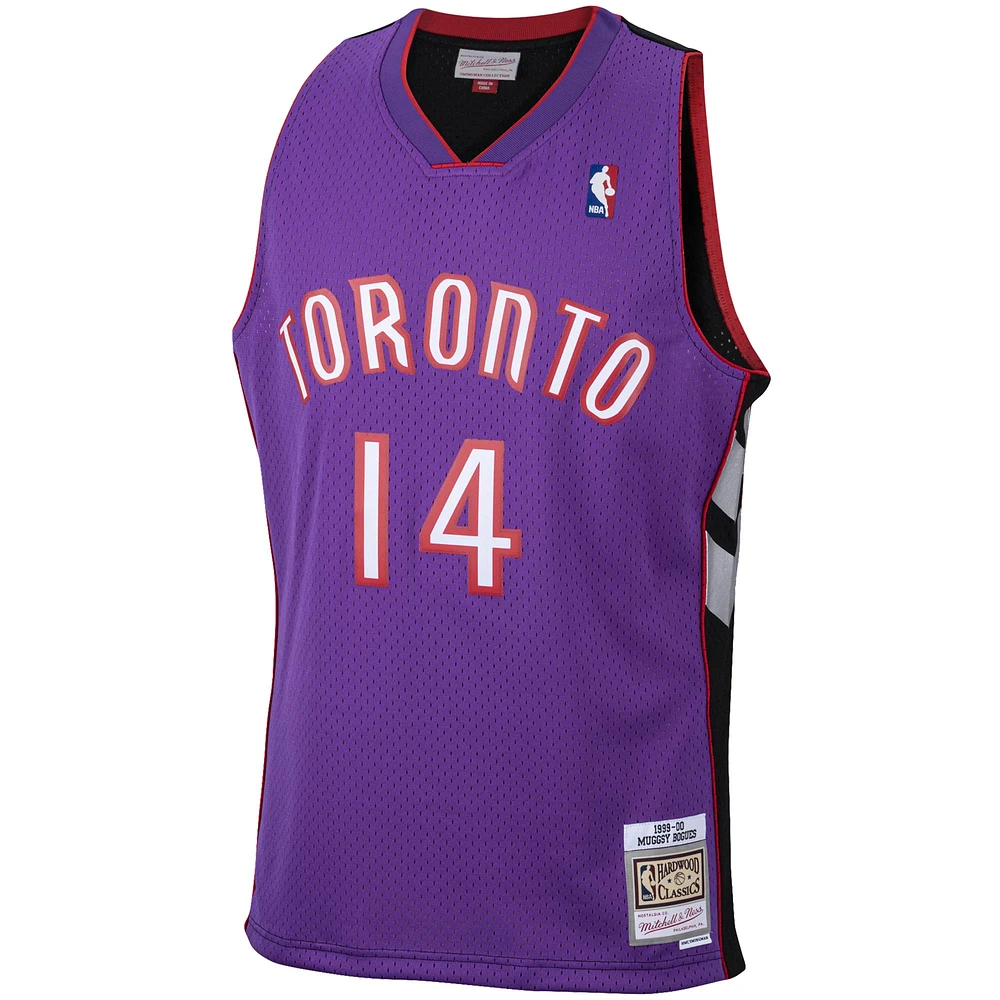 Men's Mitchell & Ness Muggsy Bogues Purple Toronto Raptors 1999/00 Hardwood Classics Swingman Jersey