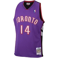Men's Mitchell & Ness Muggsy Bogues Purple Toronto Raptors 1999/00 Hardwood Classics Swingman Jersey