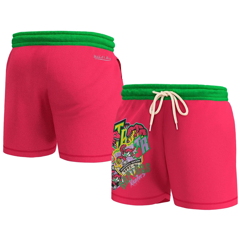 Mitchell & Ness Pink Toronto Raptors Party Mix Shorts pour homme