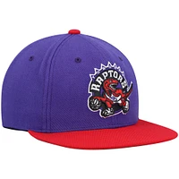 Men's Mitchell & Ness Purple/Red Toronto Raptors Hardwood Classics Team Two-Tone 2.0 Snapback Hat