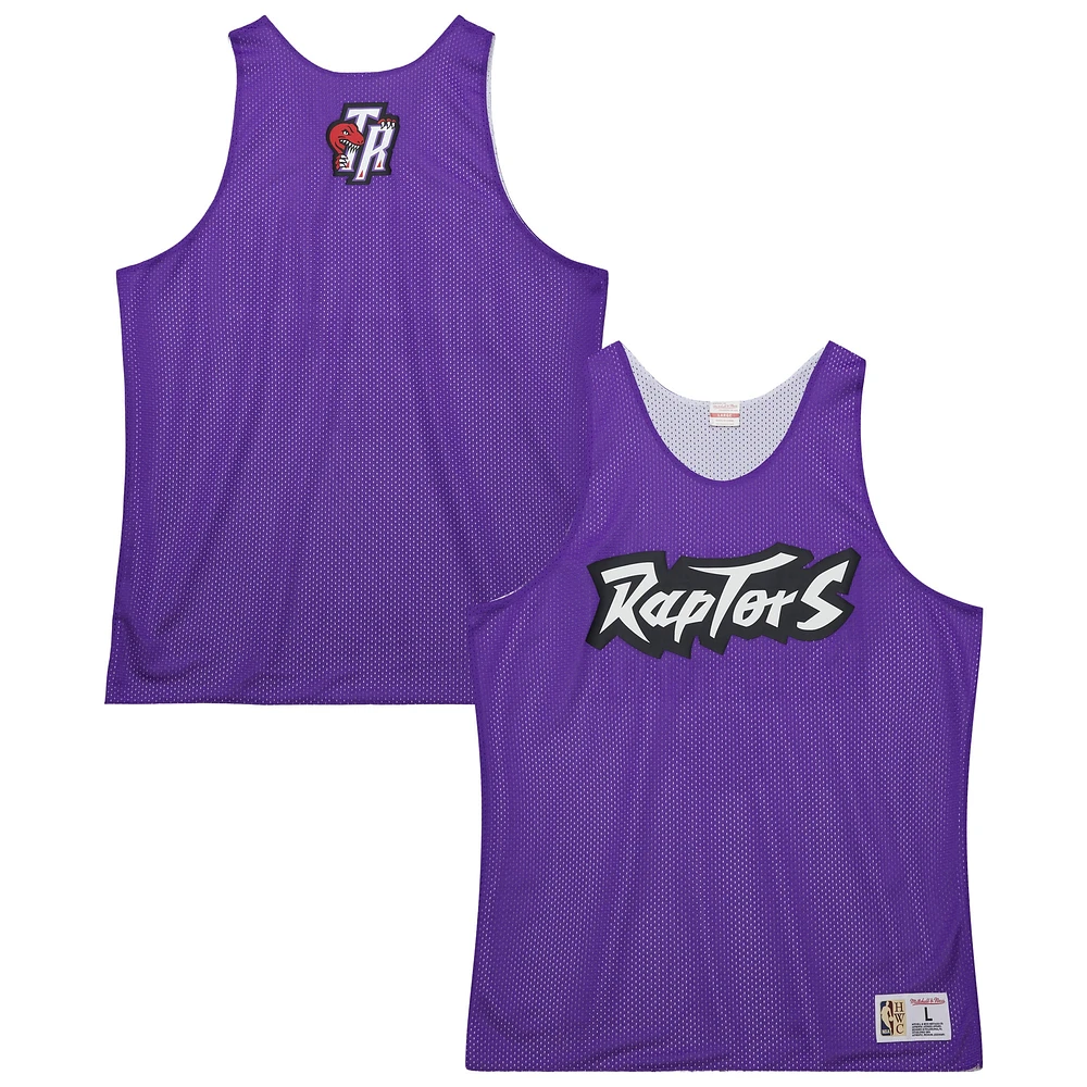 Maillot d'entraînement réversible en maille Hardwood Classics violet/blanc pour homme Mitchell & Ness Toronto Raptors