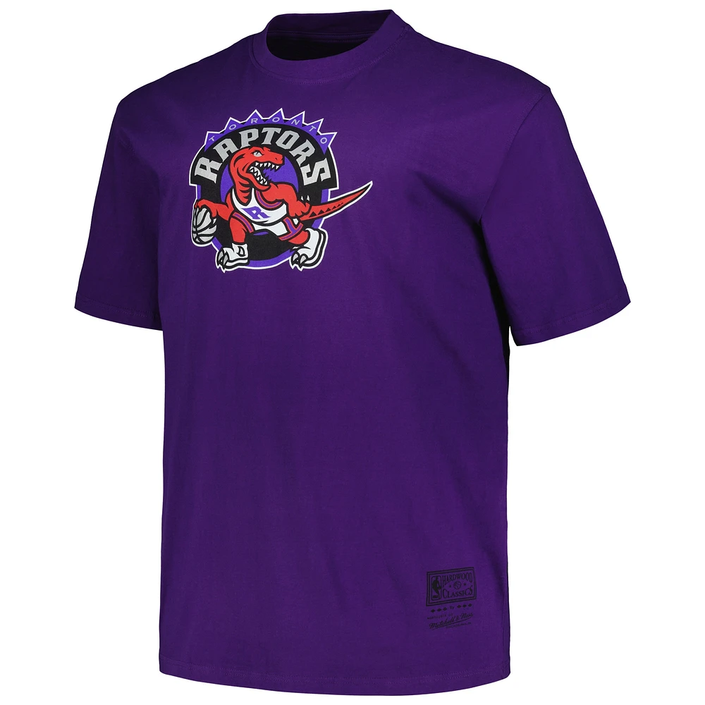 Men's Mitchell & Ness Purple Toronto Raptors Big Tall Hardwood Classics Vintage Logo T-Shirt
