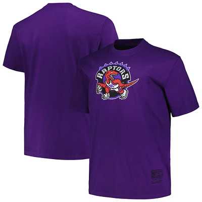 Men's Mitchell & Ness Purple Toronto Raptors Big Tall Hardwood Classics Vintage Logo T-Shirt