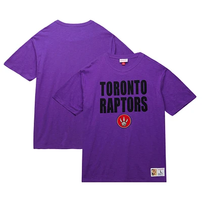 T-shirt flammé légendaire des Toronto Raptors Hardwood Classics pour homme de Mitchell & Ness, violet