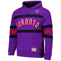 Men's Mitchell & Ness Purple Toronto Raptors Hardwood Classics Nights Head Coach Pullover Hoodie