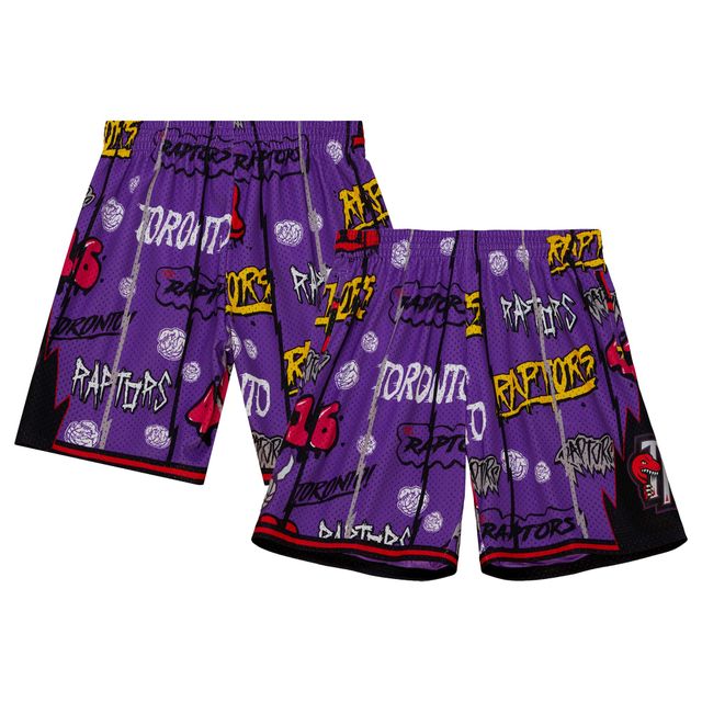 Mitchell & Ness pour homme Violet Toronto Raptors Hardwood Classics Slap Sticker Swingman - Short