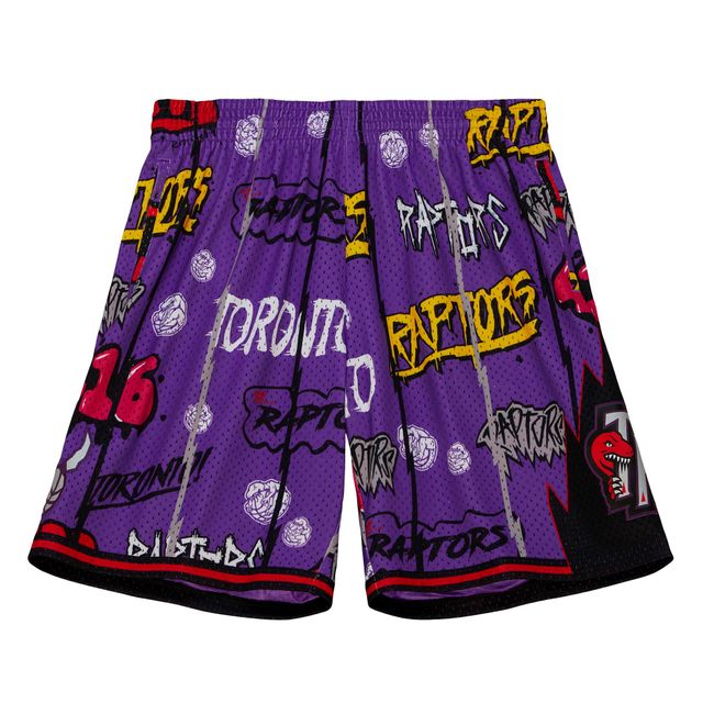 Mitchell & Ness pour homme Violet Toronto Raptors Hardwood Classics Slap Sticker Swingman - Short