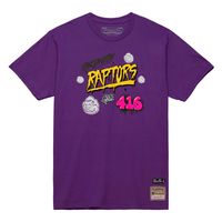 Men's Mitchell & Ness Purple Toronto Raptors Hardwood Classics Slap Sticker - T-Shirt