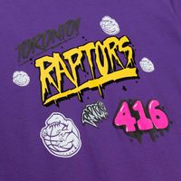 Men's Mitchell & Ness Purple Toronto Raptors Hardwood Classics Slap Sticker - T-Shirt