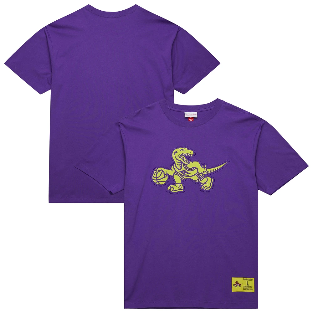 T-shirt violet pour hommes des Raptors de Mitchell & Ness, Toronto, Hardwood Classics Neon Nights Premium