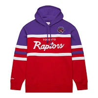 Chandail à capuchon d'entraîneur-chef des Raptors de Toronto rouge/violet Mitchell & Ness pour hommes