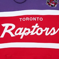 Chandail à capuchon d'entraîneur-chef des Raptors de Toronto rouge/violet Mitchell & Ness pour hommes