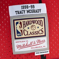 Maillot Swingman divisé Mitchell & Ness Tracy McGrady violet/rouge pour hommes des Raptors de Toronto Hardwood Classics 1998/99