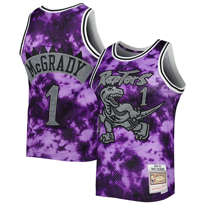 Men's Mitchell & Ness Tracy McGrady Purple Toronto Raptors 1998/99 Galaxy Swingman Jersey