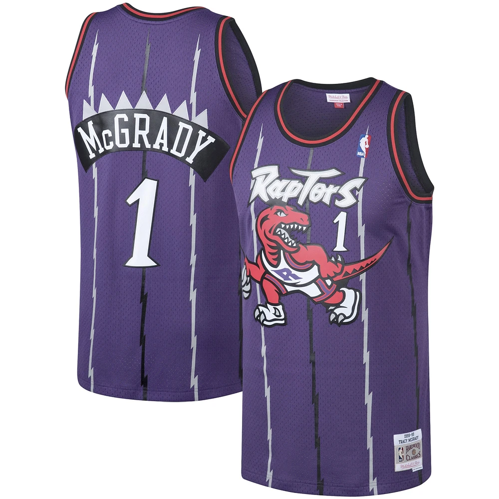 Men's Mitchell & Ness Tracy McGrady Purple Toronto Raptors 1998/99 Hardwood Classics Swingman Jersey