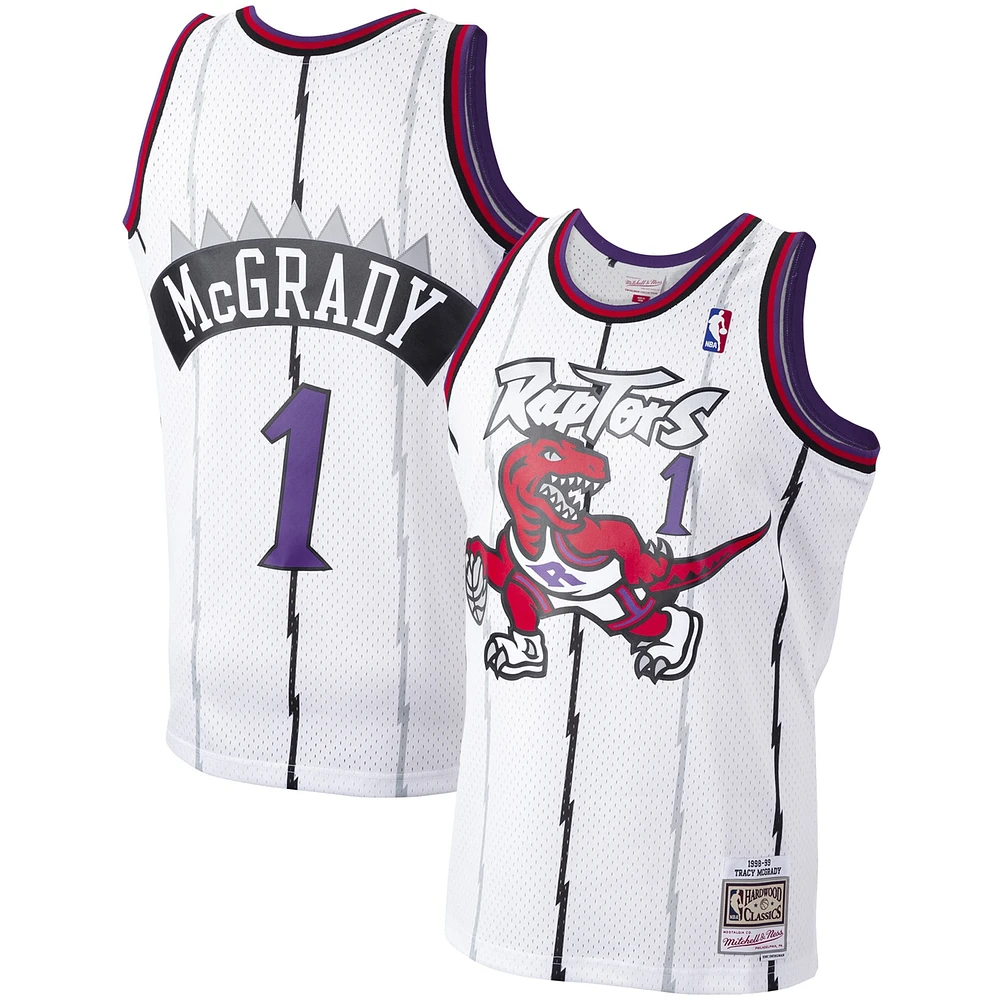 Men's Mitchell & Ness Tracy McGrady White Toronto Raptors 1998/99 Hardwood Classics Swingman Jersey