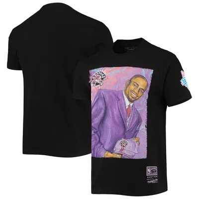 T-shirt noir Mitchell & Ness Vince Carter des Raptors de Toronto Hardwood Classics Draft Day Colorwash pour hommes