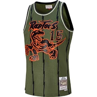 Maillot Swingman Mitchell & Ness Vince Carter Olive Toronto Raptors 1998/99 Hardwood Classics Flight Edition pour hommes