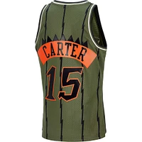 Maillot Swingman Mitchell & Ness Vince Carter Olive Toronto Raptors 1998/99 Hardwood Classics Flight Edition pour hommes