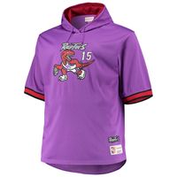 Men's Mitchell & Ness Vince Carter Purple/Red Toronto Raptors Big Tall Name Number Short Sleeve Hoodie