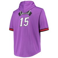 Men's Mitchell & Ness Vince Carter Purple/Red Toronto Raptors Big Tall Name Number Short Sleeve Hoodie