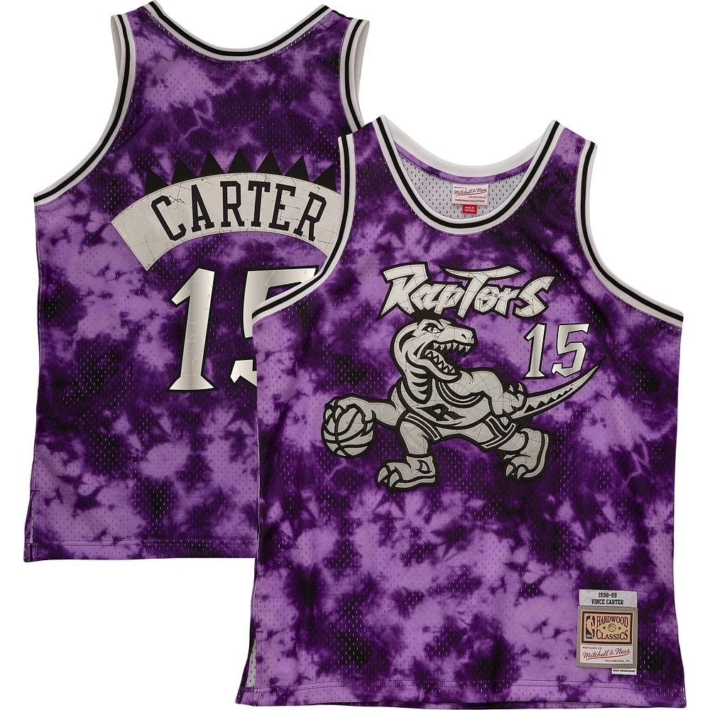 Men's Mitchell & Ness Vince Carter Purple Toronto Raptors 1998/99 Hardwood Classics Galaxy Swingman - Jersey