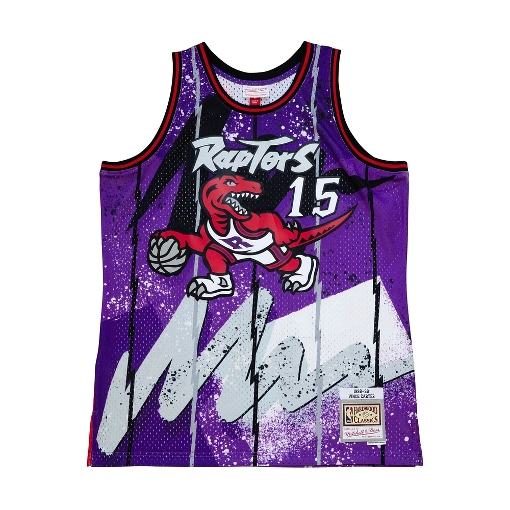 Mitchell & Ness pour homme Vince Carter Purple Toronto Raptors Hardwood Classics Hyper Hoops Swingman Player - Maillot