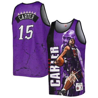 Débardeur pour homme Mitchell & Ness Vince Carter Violet Toronto Raptors 1998-99 Hardwood Classics Player Burst