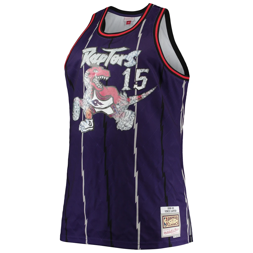 Men's Mitchell & Ness Vince Carter Purple Toronto Raptors Big Tall 1998/99 NBA 75th Anniversary Diamond Swingman Jersey