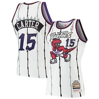 Men's Mitchell & Ness Vince Carter White Toronto Raptors 1998/99 Hardwood Classics Authentic Jersey