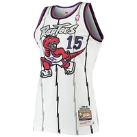 Men's Mitchell & Ness Vince Carter White Toronto Raptors 1998/99 Hardwood Classics Authentic Jersey