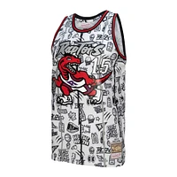 Men's Mitchell & Ness Vince Carter White Toronto Raptors 1998/99 Hardwood Classics Doodle Swingman - Jersey