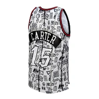 Mitchell & Ness Vince Carter blanc Toronto Raptors 1998/99 Hardwood Classics Doodle Swingman - Maillot