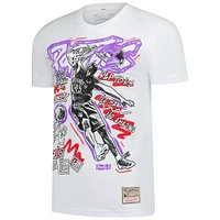 T-shirt blanc Mitchell & Ness Vince Carter pour homme des Toronto Raptors Hardwood Classics Chalked Up