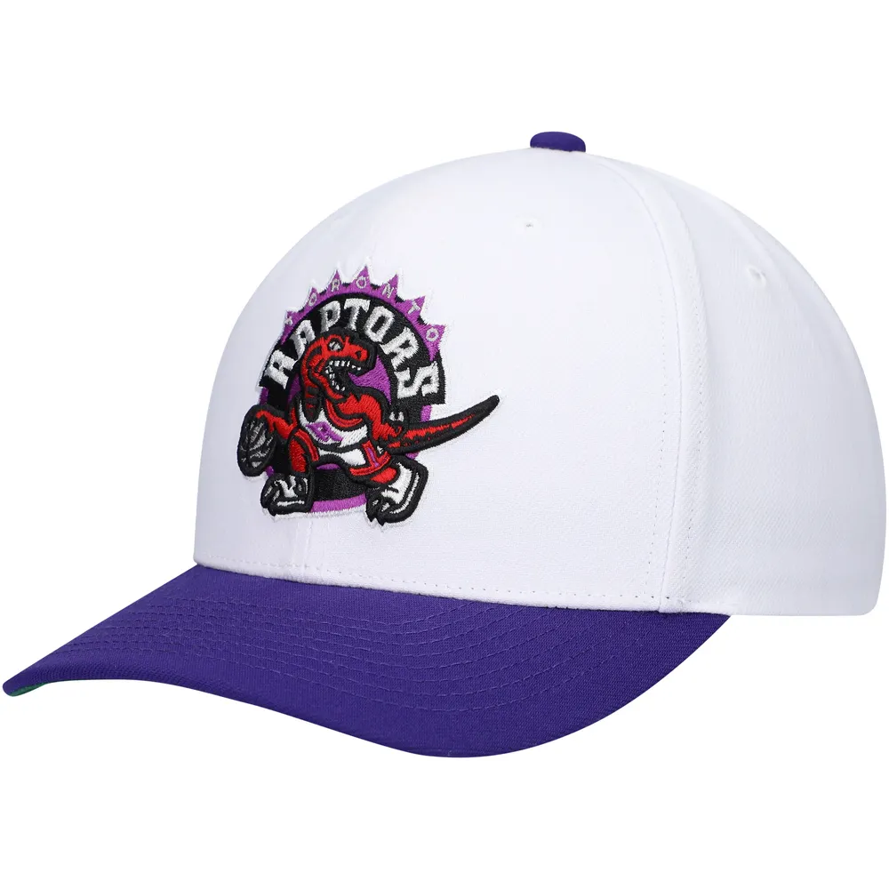 Men's Mitchell & Ness White/Purple Toronto Raptors Hardwood Classics  Essentials Two-Tone Basic Snapback Hat