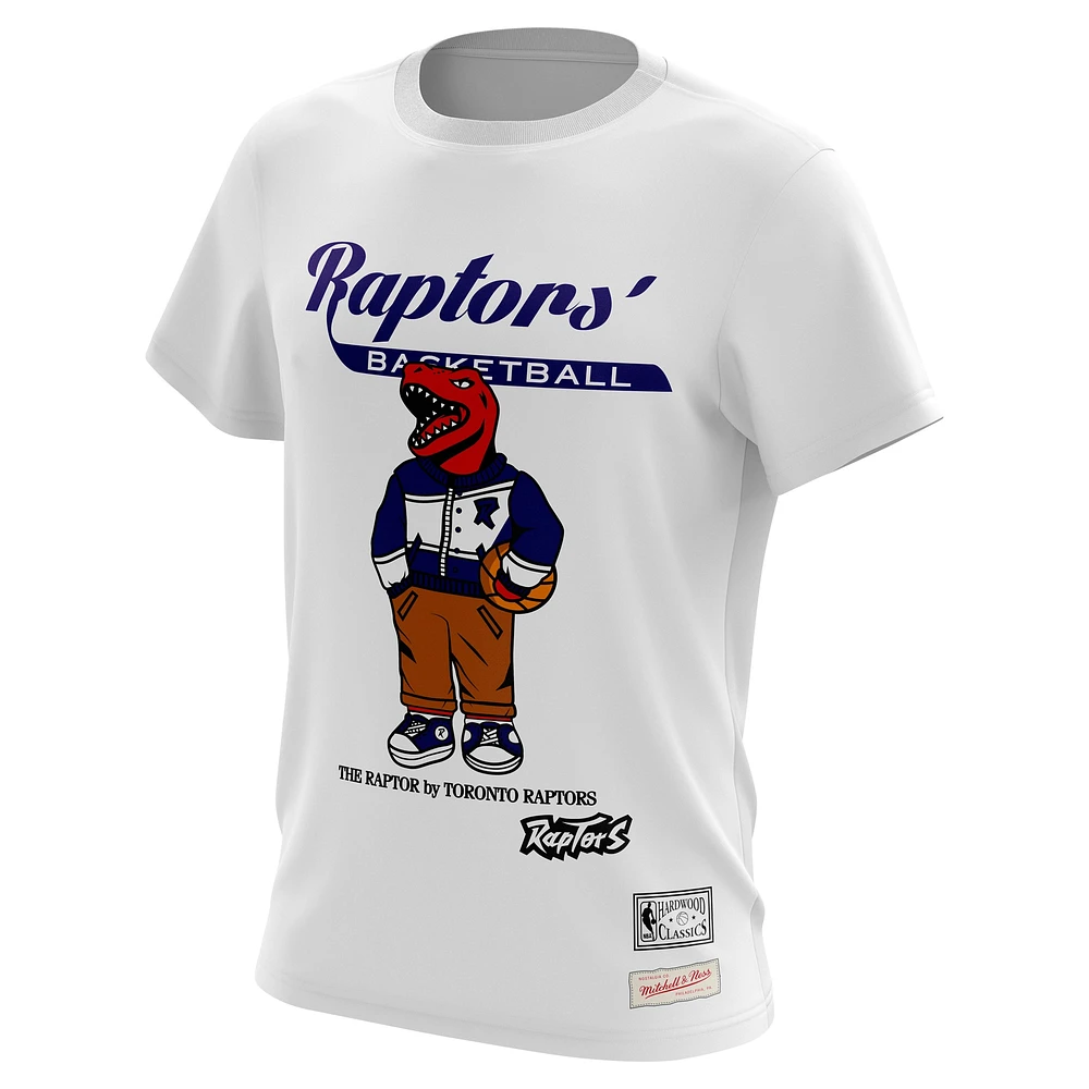 T-shirt blanc Mitchell & Ness pour hommes des Raptors de Toronto Hardwood Classics Swag