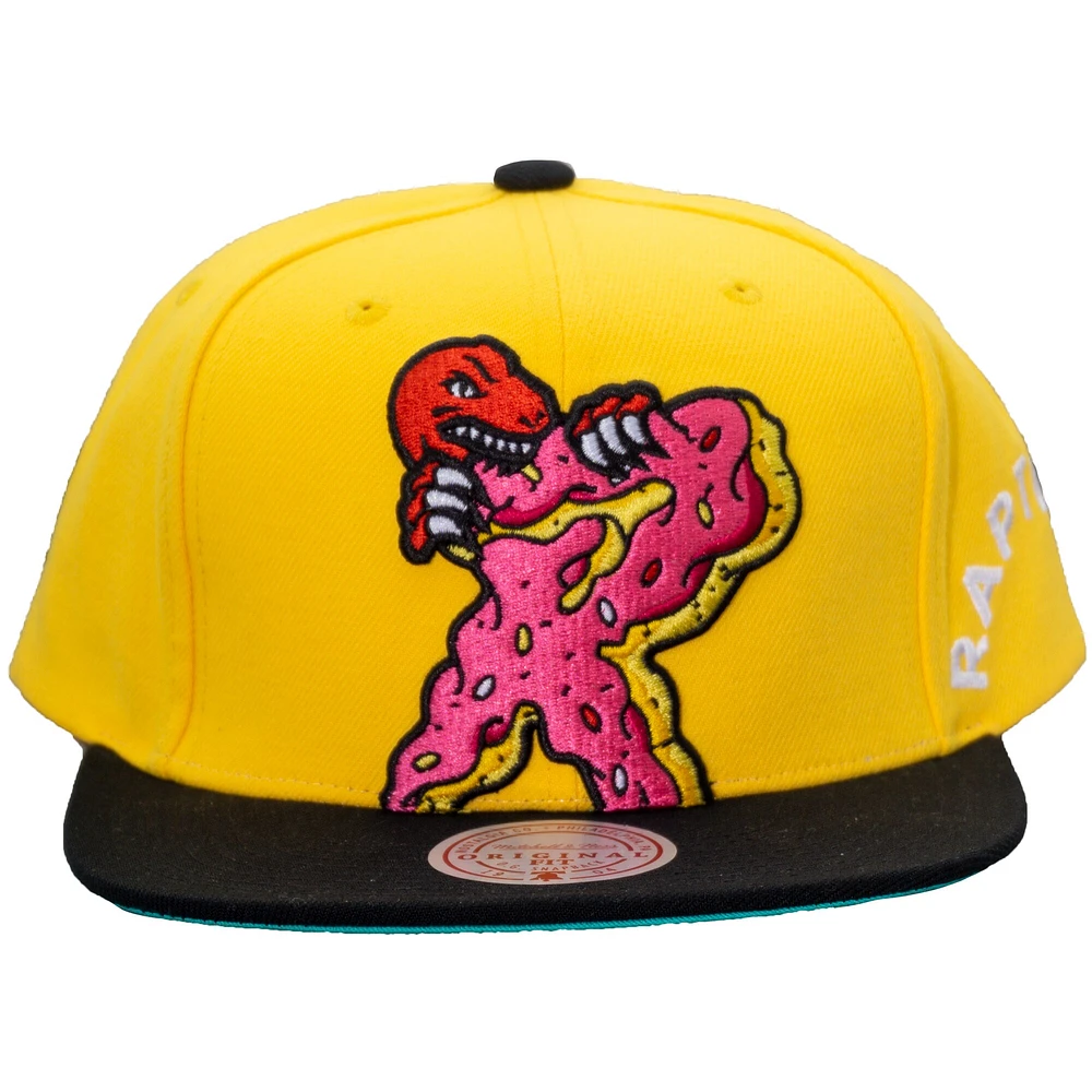 Men's Mitchell & Ness Yellow Toronto Raptors Doughnut Crumbs Snapback Hat