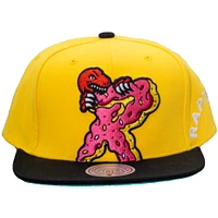 Men's Mitchell & Ness Yellow Toronto Raptors Doughnut Crumbs Snapback Hat