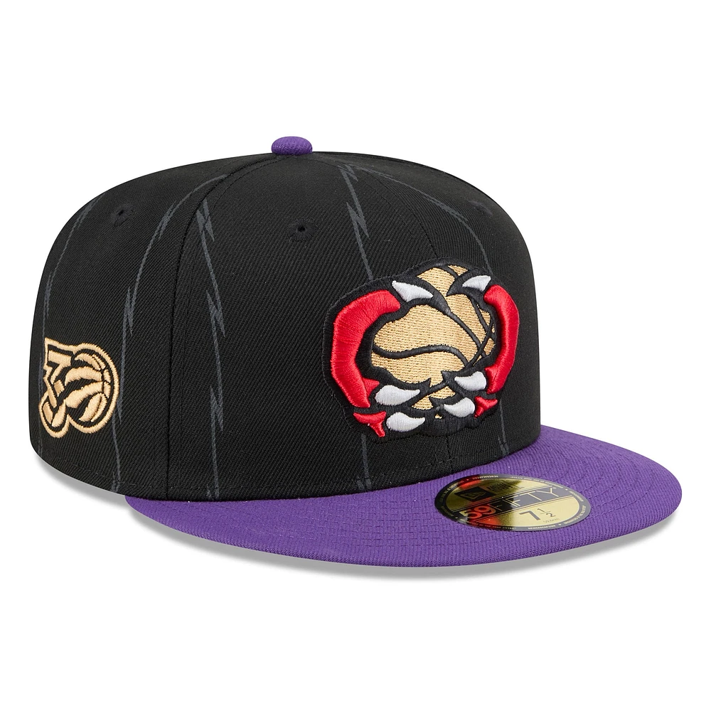 Casquette ajustée Toronto Raptors 2024/25 City Edition 59FIFTY New Era noire/violette pour homme