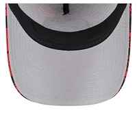 Casquette ajustable New Era noire/rouge Toronto Raptors Tip Off A-Frame Trucker 9FORTY pour homme