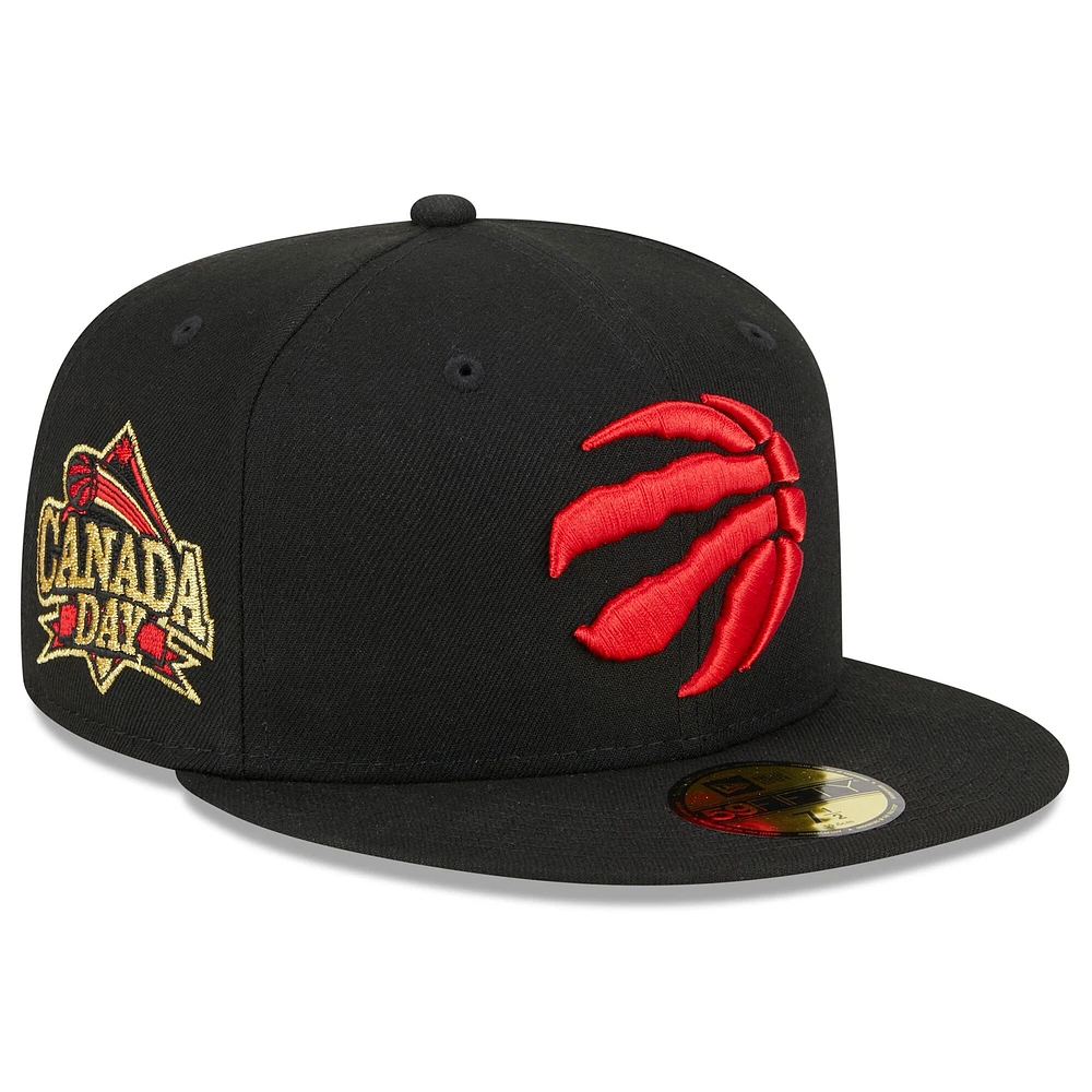 Casquette ajustée 59FIFTY pour la fête du Canada 2023 Toronto Raptors New Era homme, noire