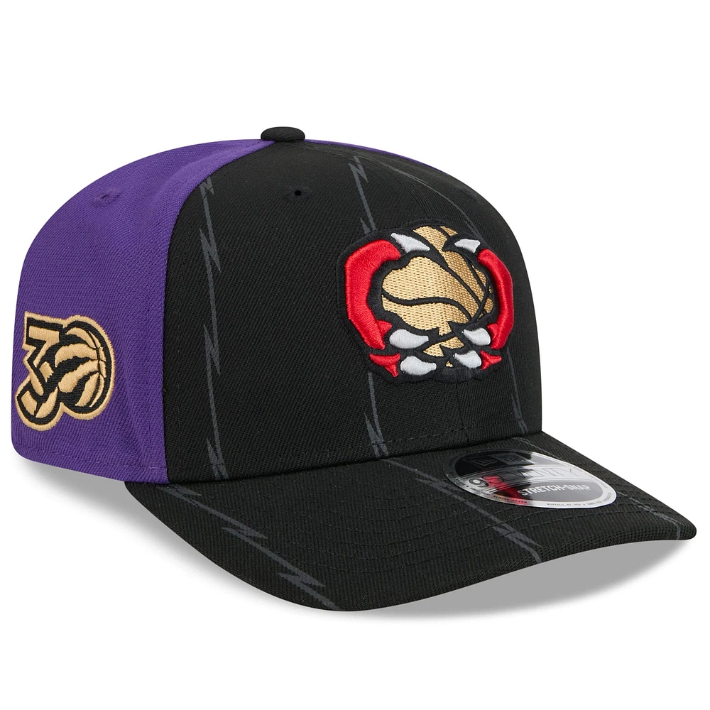 Casquette extensible à boutons-pression Toronto Raptors 2024/25 City Edition 9SEVENTY noire New Era pour homme