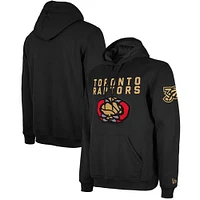 Men's New Era Black Toronto Raptors 2024/25 City Edition Embroidered Pullover Hoodie