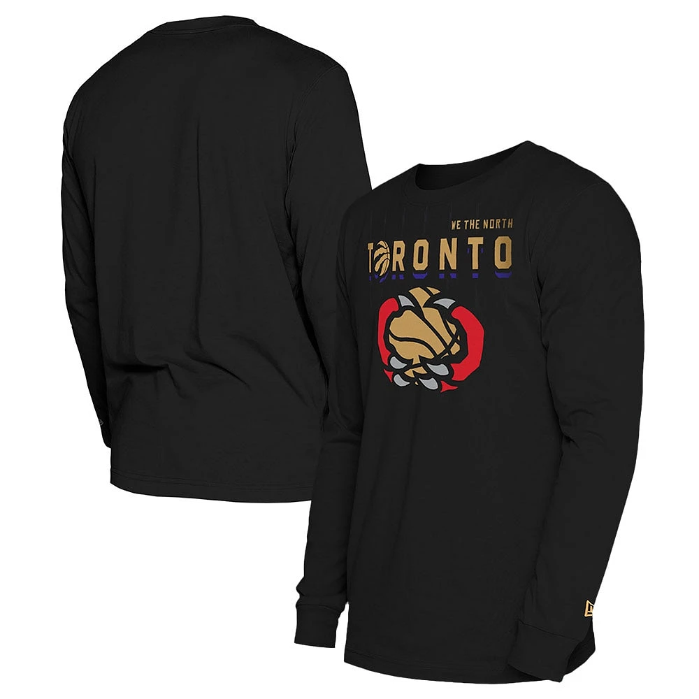 T-shirt à manches longues Toronto Raptors City Edition 2024/25 noir New Era pour homme