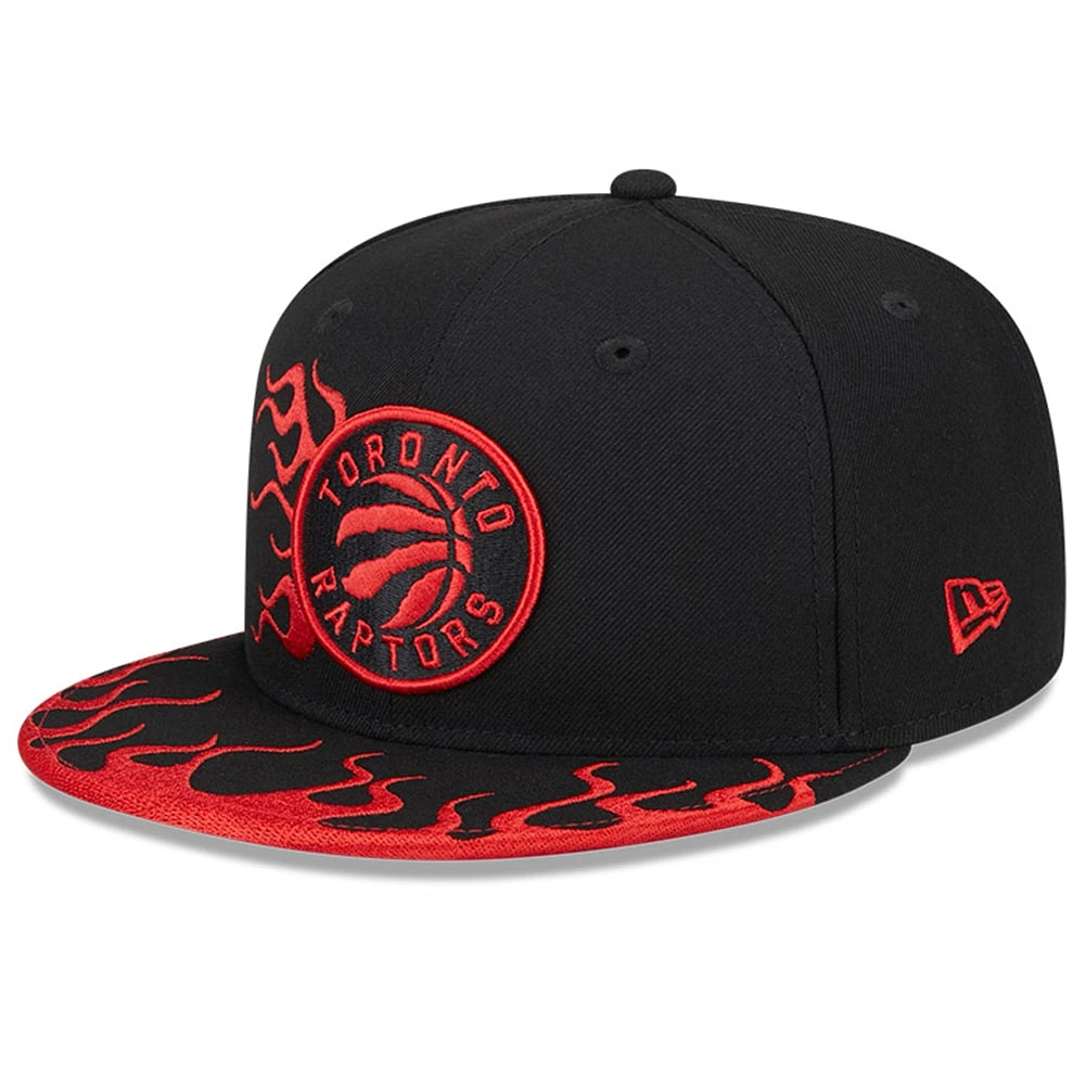 Men's New Era Black Toronto Raptors 2024 NBA All-Star Game Rally Drive Flames 9FIFTY Adjustable Snapback Hat