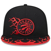 Men's New Era Black Toronto Raptors 2024 NBA All-Star Game Rally Drive Flames 9FIFTY Adjustable Snapback Hat