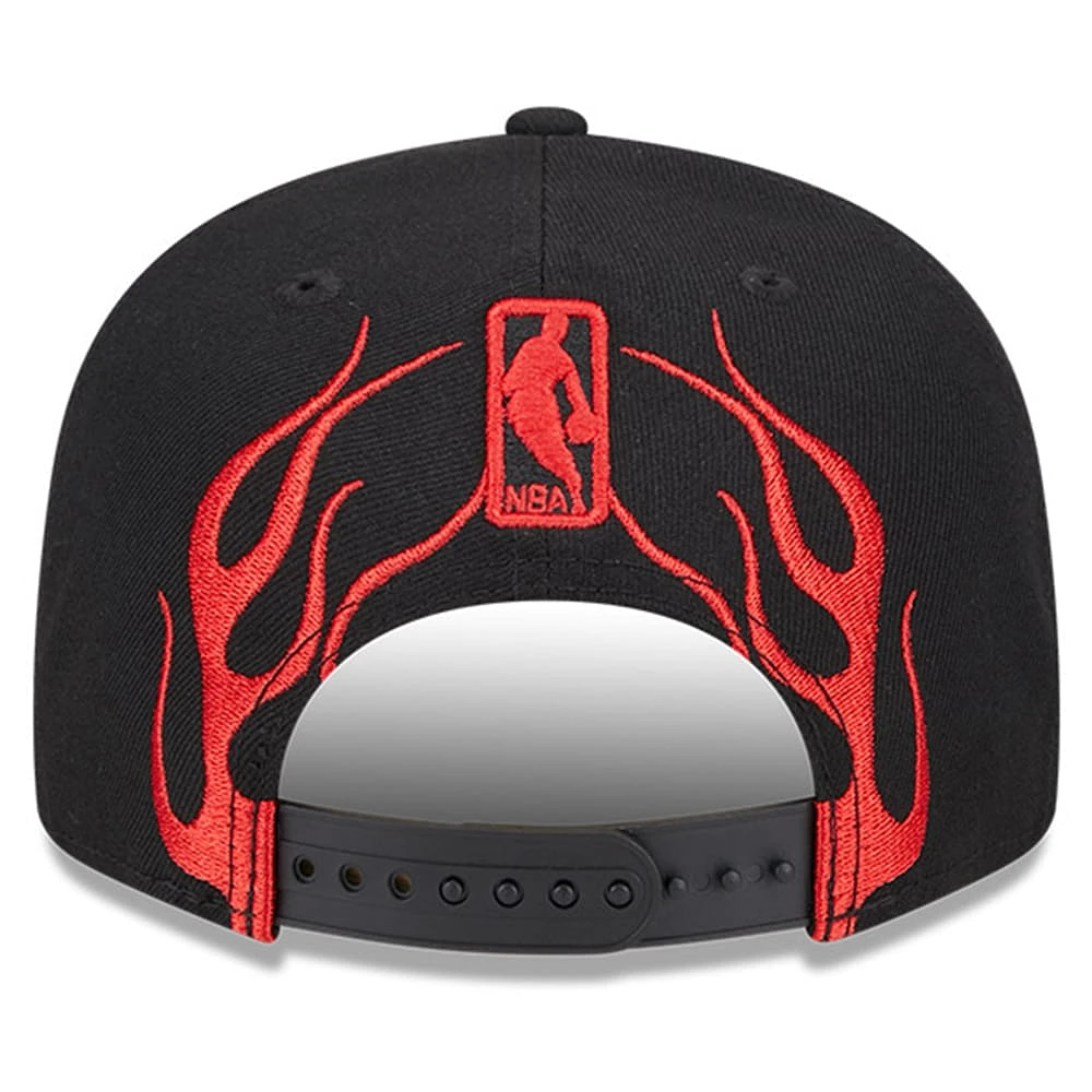 Men's New Era Black Toronto Raptors 2024 NBA All-Star Game Rally Drive Flames 9FIFTY Adjustable Snapback Hat